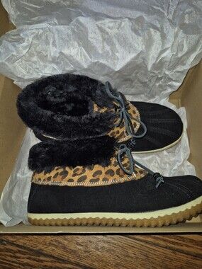 SPERRY Duck SLIPPER Bootie SIZE 7 Women's SLIPPERS Animal Print NEW IN BOX